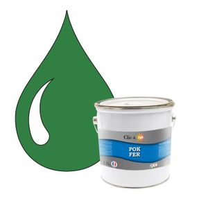 PEINTURE - VERNIS POK FER : Peinture glycéro Fer Antirouille métaux 2,5L - RAL 6032 Vert de sécurité