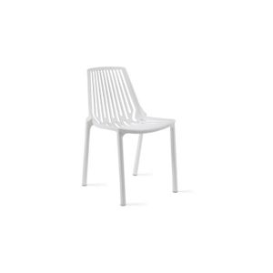 FAUTEUIL JARDIN  Chaise de jardin empilable en plastique blanc - Ov