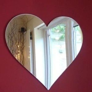 En forme de Coeur Acrylique Miroir 20 cm