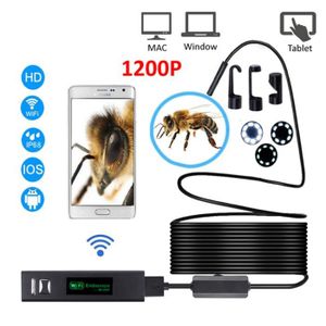 Festnight WiFi cam/éra Endoscope HD 1200P Mini c/âble Souple /étanche 8mm 8 LED USB cam/éra Endoscope Endoscope pour Android PC iOS Endoscope