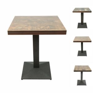 MANGE-DEBOUT Table de bar - BELFOYER - Hauteur réglable - Bois foncé - 60 X 60 X 75cm