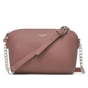 SAC À MAIN David Jones - Petit Sac Bandoulière Cuir PU Femme - Sac à Main Chaîne Porté Epaule - Besace Sacoche Pochette Soirée Chic - Rose