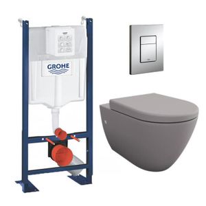 WC - TOILETTES Grohe Pack WC autoportant avec WC sans bride gris 