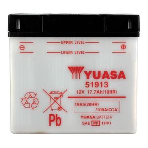 BATTERIE VÉHICULE YUASA - Batterie Moto 12V Avec Entretien Sans Pack Acide 51913