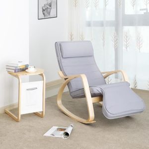 FAUTEUIL SONGMICS Fauteuil à bascule - avec Repose-pied rég