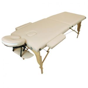 APPAREIL DE MASSAGE  Table de massage pliante 2 zones en bois avec pann