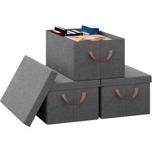 UNIMASA - Boîtes de rangement en tissu Panier organisateur pliable 31x31x31  cm Pack de 2 unités - Noir : : Cuisine et Maison