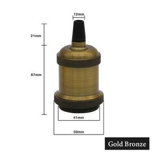 CULOT D'AMPOULE D'AMPOULE - CULOT D'AMPOULE Gold Bronze -Support de lampe E27 Vintagelampes suspendues 90 V 265 Vraccord de vis à
