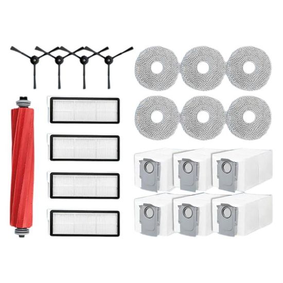 Kit Accessoires Pour Roborock Qrevo Curv | 1 Brosse, 2 Filtres, 4 Chiffons, 4 Sacs - Compatible Pièces De Rechange