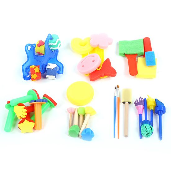 Alfven Kit De 24 Pinceaux Éponge Pour Enfants – Formes Mignonnes – Peinture DIY Lavable – Dès 3 Ans