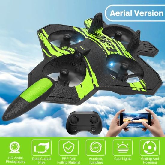 GR avec caméra 4KAvion avec caméra pour enfants, avion RC F22, hélicoptère de
