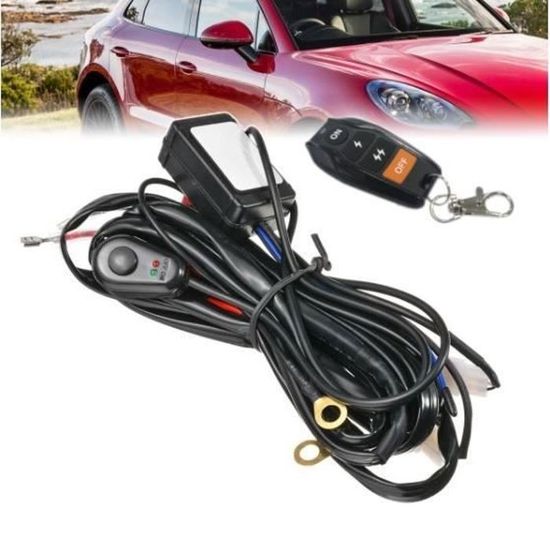 Kit Câblage Complet 12V 40A Avec Télécommande - Pour Phares LED, Barres Lumineuses Et Antibrouillards, Installation Facile