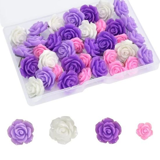 Punaises Déco Murale MAGICLULU Lot De 30 Punaises Décoratives En Forme De Fleur Pour Tableau Punaise Murale