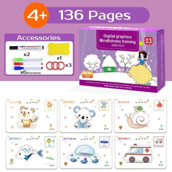 Jouet éducatif Montessori pour enfants, jeu de correspondance des formes et  des couleurs, pour apprendre à dessiner et à contrôler le stylo, livre  éducatif