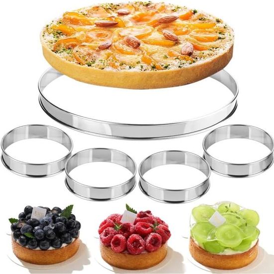 Cercle à tarte perforé en inox rond 28 cm Mathon