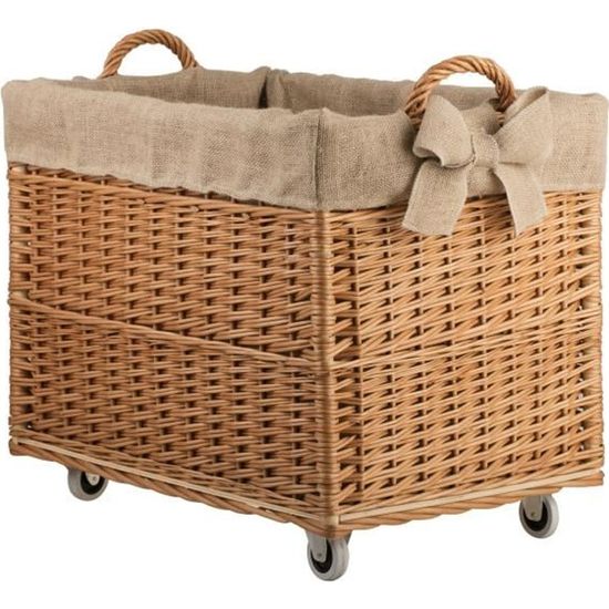Panier rectangulaire en osier gris et miel cm51x38h19 | Leroy Merlin