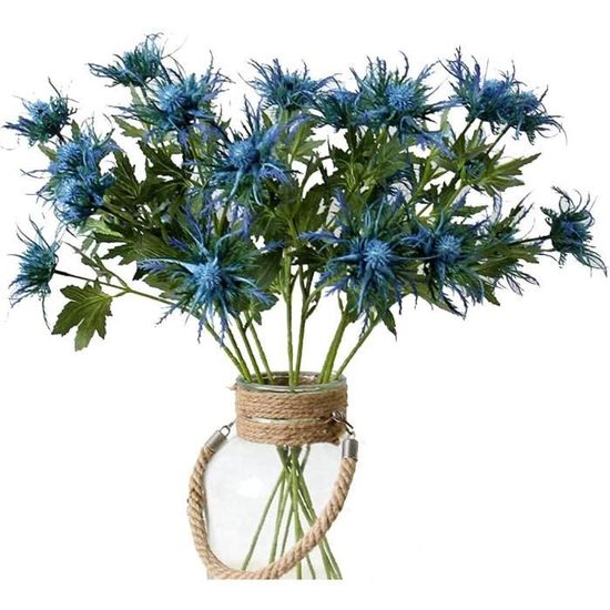 Plante Artificielle Décoration Maison Imitation Chardon Bleu 