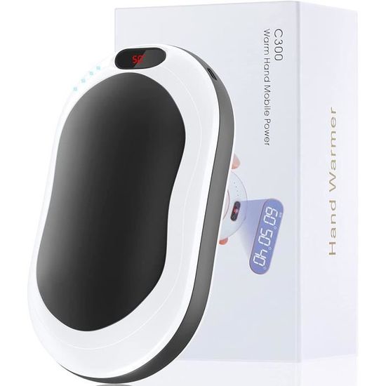 Chaufferette Main Rechargeable USB-C - 6000 MAh, 3 Niveaux De Chaleur Jusqu'à 55°C - Pour Ski, Camping, Hiver - 10