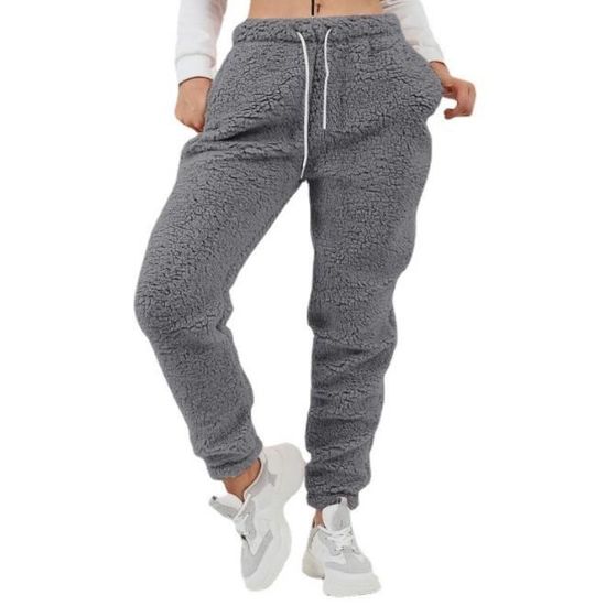 Pantalon Jogging Chaud Femme Polaire Hiver Long Bas de Pyjama Marque Modele Gris Montagne Respirant Gris Cdiscount Sport