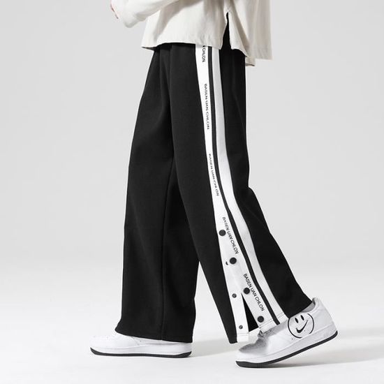 Pantalon survetement a Bouton Pression lateral pour Hommes Sport Fitness Jogging Sportswear Pantalon entrainement Basket Ball lache Acajou Cdiscount Pret a Porter
