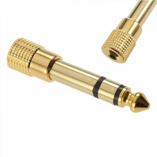 2 Adaptateurs Audio Jack 6,35mm Angle Droit - Mâle Vers Femelle, Nickelé, Pour Guitare/mixeur