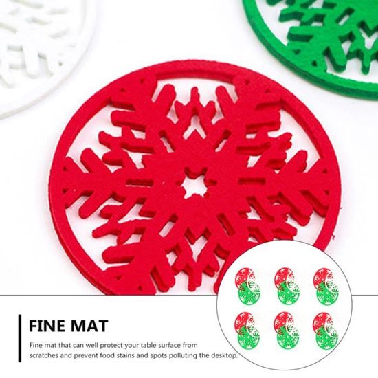 18 pièces créatif décoratif non-tissé napperons feutre sous-verres tasse pad flocon de neige tapis pour cuisine de  NAPPE DE TABLE