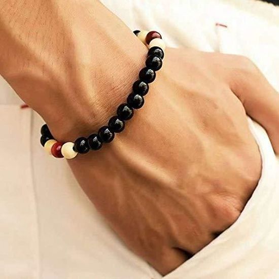Bracelet perle blanche Bracelet r/églable Argent Oeil de chat Bracelet multi chaine Bracelet 2 chaines