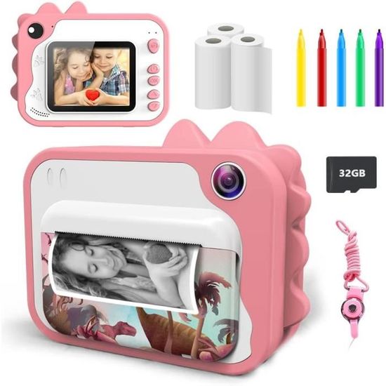 Appareil Photo Enfant, Mode Selfie et Video, 1080P 2.4 Écran Appareil Photo Enfant avec Papier d'impression et Carte 32GB (Rose Appareil Photo Enfant, Mode Selfie et Video, 1080P 2.4 Écran Appareil Photo Enfant avec Papier d'impression et Carte 32GB (Rose