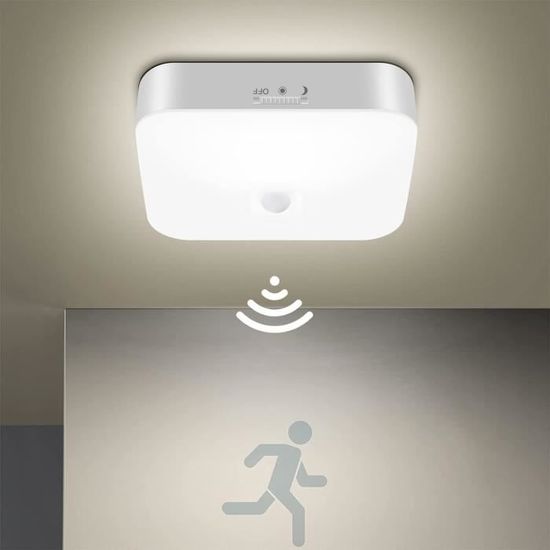 Plafonnier LED Avec Détecteur De Mouvement – Rechargeable, Sans Fil, Télécommande, Blanc