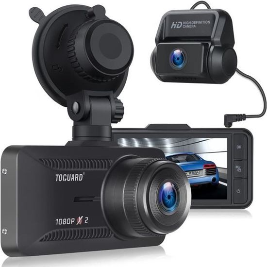 Caméra de Voiture TOGUARD Enregistreur De Conduite Avant Et Arrière 3" Full HD LCD 1080P Double DashCam , 170°Grand angle , GPS