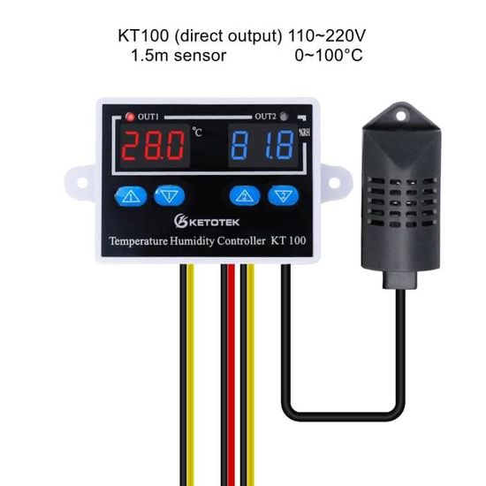 110 220V -contrôleur numérique de température et humidité,Thermostat,hygromètre,thermomètre et réfrigérateur,AC 110V,220V,DC 1