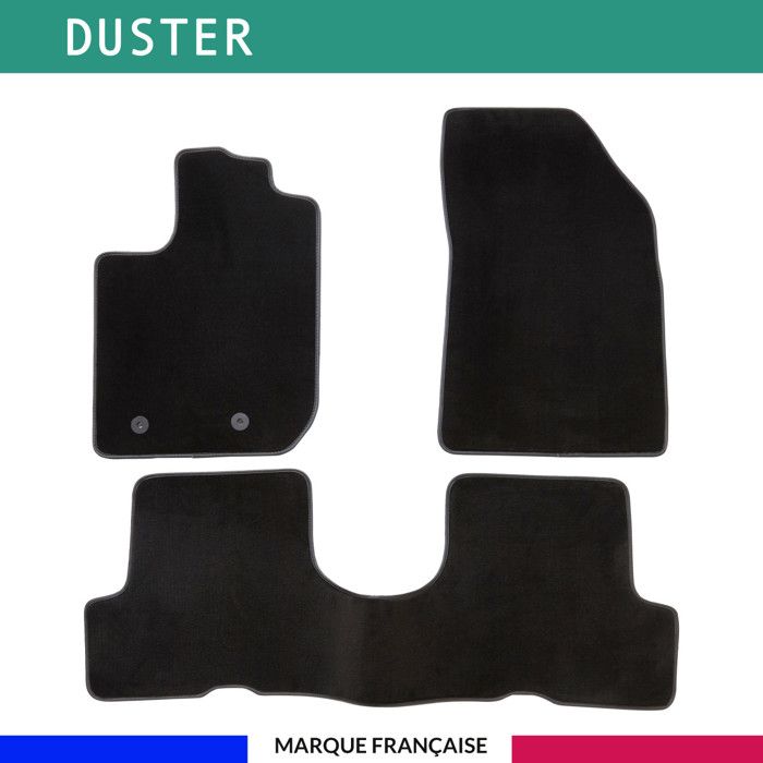 Tapis de voiture - Sur Mesure pour DUSTER (dès 2018) - 3 pièces - Tapis de sol antidérapant pour automobile