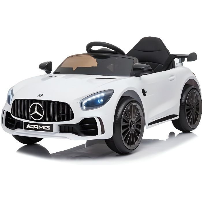 Mercedes GTR Mini 12v Blanc - Voiture électrique pour enfant avec batterie 12v et télécommande