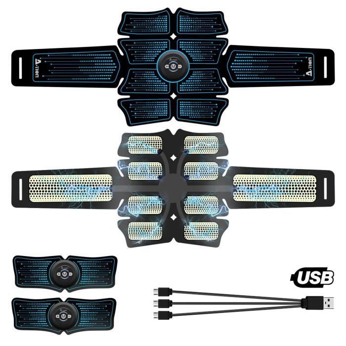 Ceinture Abdominale Electrostimulation,Electrostimulateur Musculaire EMS Stimulateur Femme Homme pour Abdomen/Bras/Jambes Formation.