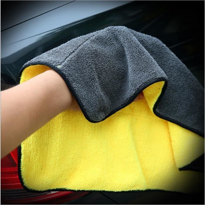Lot de 3 chiffons en microfibre molleton avec bord noir, ultra doux pour l'entretien de la carrosserie.45*38CM
