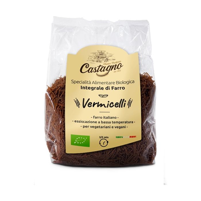 CASTAGNO - Nouilles minces de blé dur entier éco 500 g