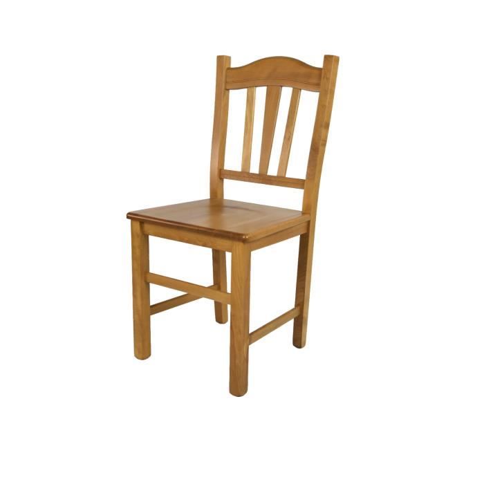 Tommychairs - Chaise cuisine SILVANA, robuste structure en bois de hêtre peindré en couleur chêne et assise en bois