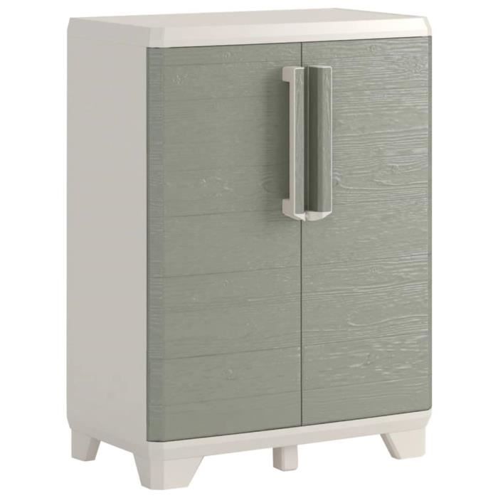 Table basse Armoire de rangement basse scandinave contemporain meubles salon-séjour - de jardin Crème et taupe - 68 x 39 x 97 cm (l