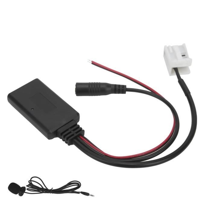 Fdit module Bluetooth pour voiture Adaptateur AUX-IN Bluetooth 12 broches avec Microphone Appel mains libres pour Smartphone adapté