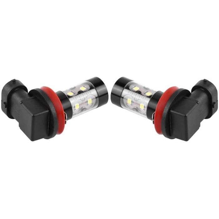ARAMOX Ampoule LED H8 2 pcs H8 H11 12V-24V 50W Voiture Haute Puissance Brouillard LED Brouillard Ampoules De Jour