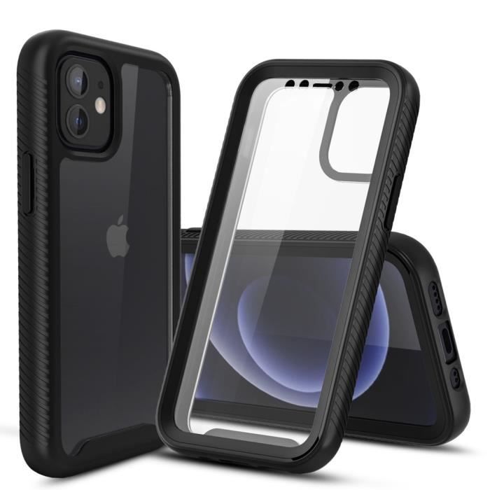 CBUS = Coque Intégrale Antichoc avec Protecteur d'Écran Intégré pour iPhone 12 mini (Noir)