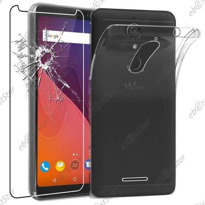 ebestStar ® Film Protection Verre Trempé + Etui Silicone GEL ultra slim pour Wiko View 16GB 32GB, Couleur Transparent