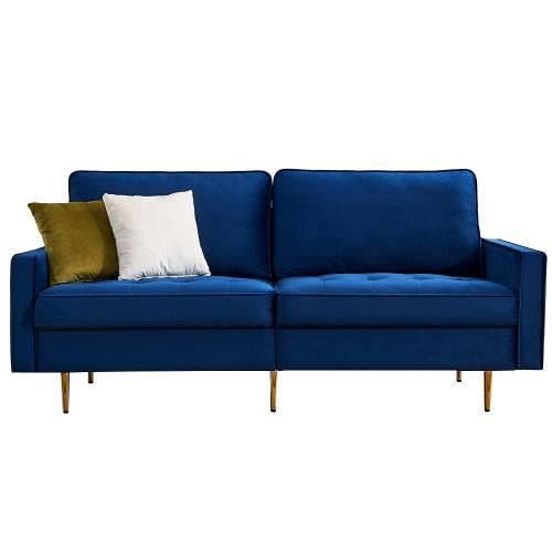 FIMEI Canapé Moderne Sofa en Tissu Velours 177x80x80cm Canapé pour Salon Appartement Bleu Foncé