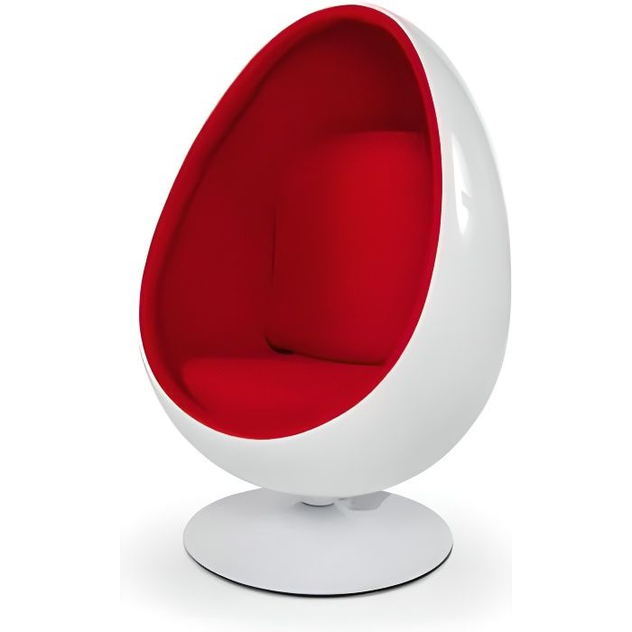 Fauteuil pivotant Oeuf Egg chair coque blanche / i