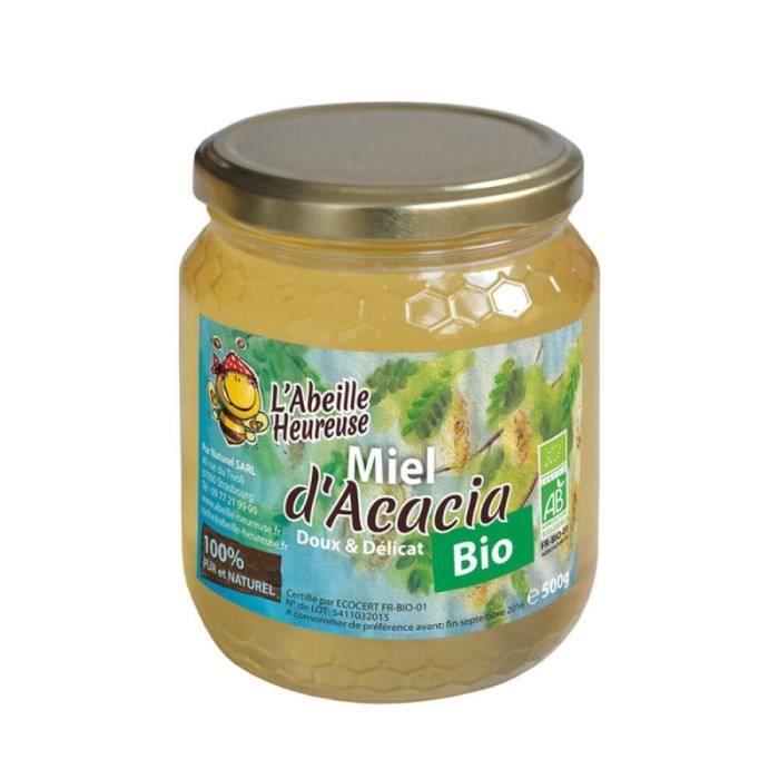 Miel L'Abeille Heureuse Miel Acacia Bio 500g