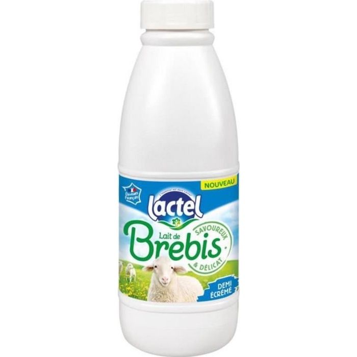 Lactel Lait de Brebis Demi-écrémé 1L (pack de 6)