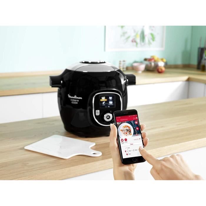 Multicuiseur Intelligent Connect Via Application Bluetooth de 6L avec 6 Modes de Cuisson 1600W gris noir