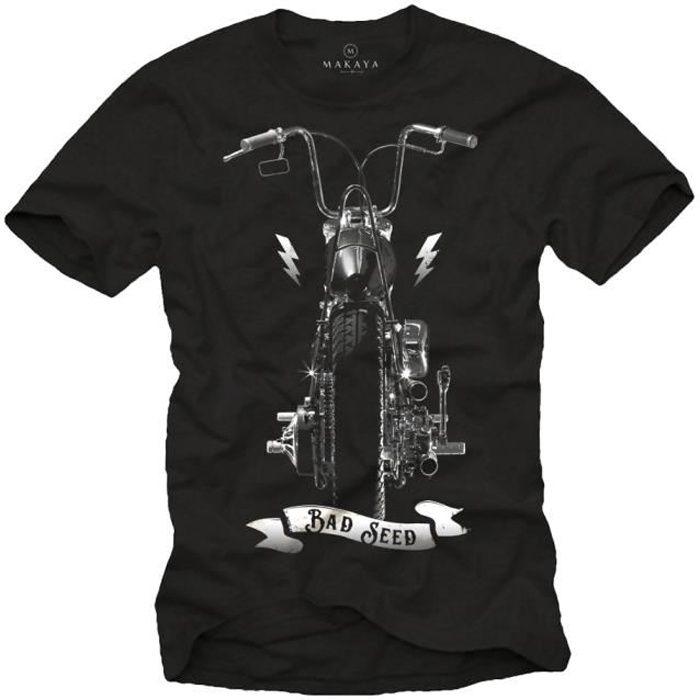 Tee Shirt Sons of Anarchy Homme BAD SEED Moto Noir M