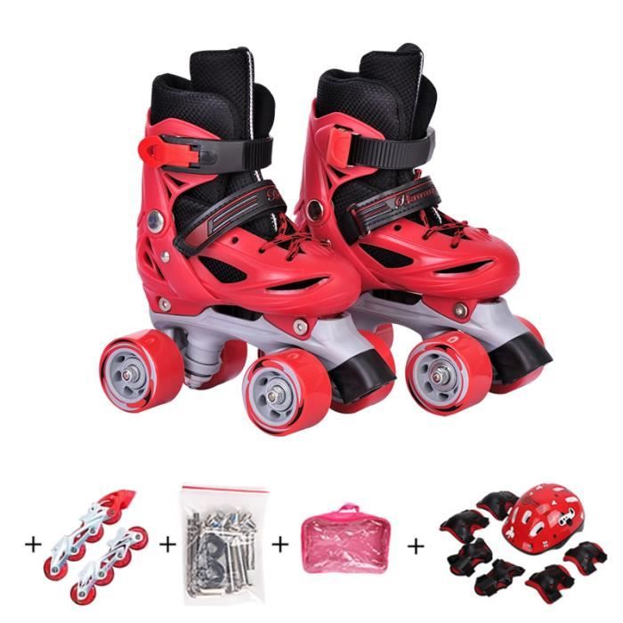 Patins à roulettes Enfant Transformable en Patins à Glace +châssis in line+accessoires+sac à main+équipement de protection+casque