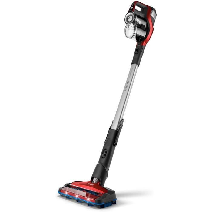 Philips SpeedPro Max Aspirateur Balai - Sans fil et 2-en-1 - Jusqu'à 65 Min d'Autonomie, Brosse d'Aspiration à 360° (XC7042/01)